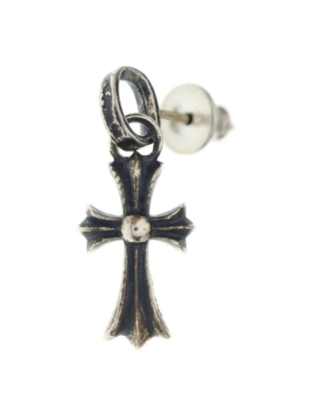 Chrome Hearts Bby Pprchn Baby Fat Cross Drop Single Earring Silver